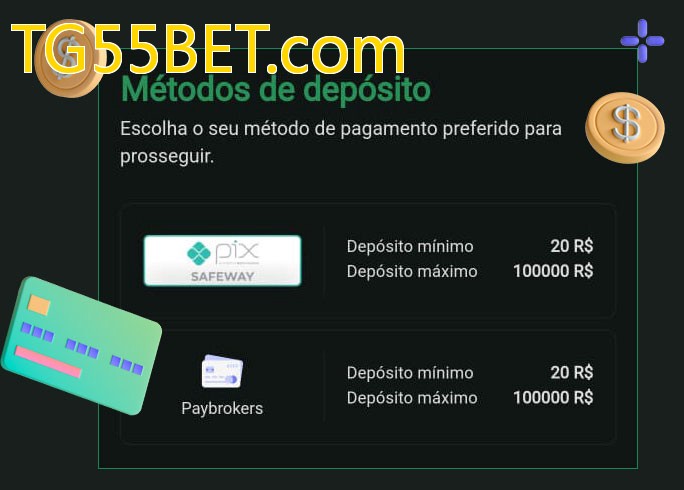 O cassino TG55BET.combet oferece uma grande variedade de métodos de pagamento